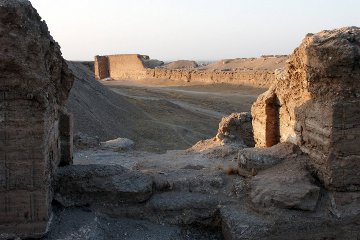 The ruined walls.