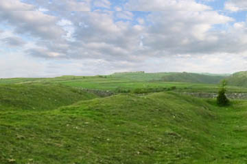The eastern ramparts of the hill fort are the best preserved.