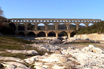 The amazing Pont du Gard near Nimes is a perfectly ordinary Roman aqueduct, but the splendour of its setting has made it famous.