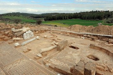 A general view of the recently excavated church at Khirbet Midras.