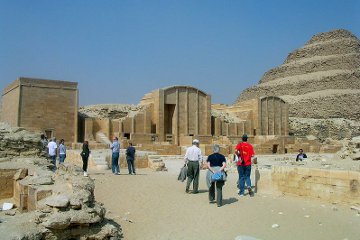 The dummy buildings in the courtyard of the Step Pyramid.