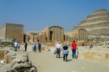 The dummy buildings in the courtyard of the Step Pyramid.