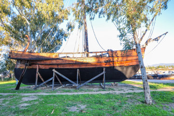 A modern reproduction of a grain ship