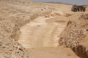 The ramp at Hatnub quarry