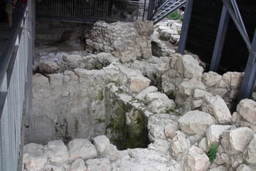 A large cistern which may have supplied water to the palace. Notice the stairs in the background coming down from the ticket office.
