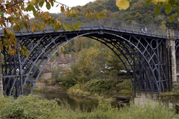 The famous bridge built of cast iron at Ironbridge.