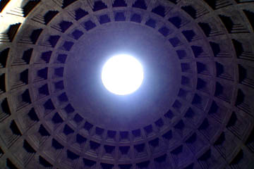 The dome of the Pantheon viewed from inside.