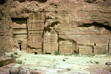 Partially buried tombs